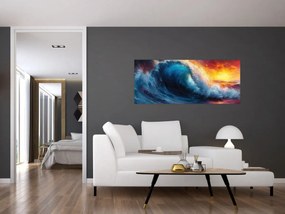 Obraz - Vlna v západu slnka (120x50 cm)