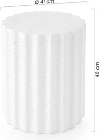 Okrúhly konferenčný stolík Tiaris 41 cm - biele terrazzo