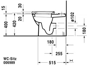 DURAVIT Darling New WC misa kombi s hlbokým splachovaním, Vario odpad, 370 x 630 mm, biela, s povrchom HygieneGlaze, 2138092000
