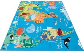 Obsession Detský koberec My Torino Kids 233 World Map Rozmer koberca: 80 x 120 cm