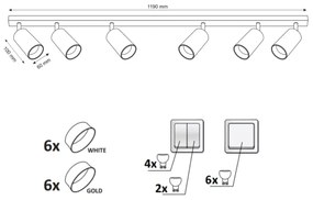 Bodové svietidlo MARIBEL 6xGU10/10W/230V biela