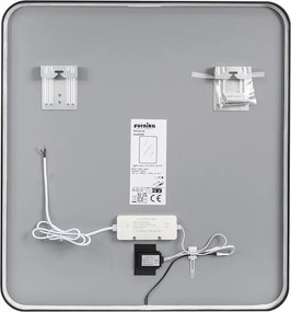 Dotykové nástěnné zrcadlo s LED osvětlením VEGA 60x65 cm černé