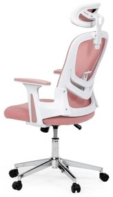 Kancelárska otočná stolička ROSE — sieť / látka, ružová