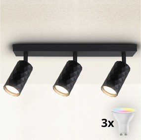 BRILAGI - LED RGBW stmievateľné bodové svietidlo SELE DIAMANT 3xGU10/4,8W/230V čierna