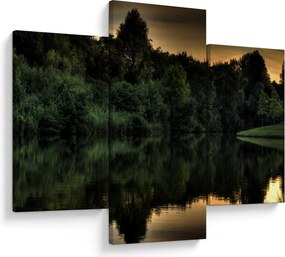 Obraz jazera pri lese (90x60 cm)