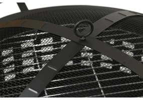 Prenosné ohnisko na drevo s roštom čierna