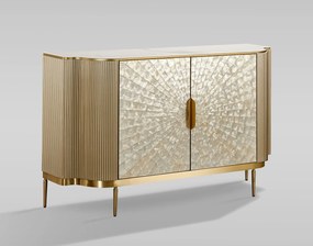 Komoda Stilig 150 cm slonovinová/zlatá