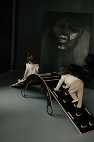 Lezecká súprava 3v1 veľká – hojdačka, šmykľavka a lezecká stena Biela