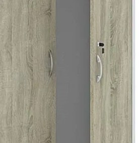 Kancelárska skriňa MIRELLI, 800 x 400 x 1800 mm, biela/dub sonoma