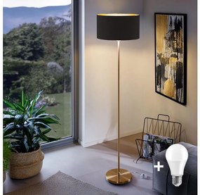 LED stojacia lampa TUNJA 1xE27/20W/230V pr. 38 cm zlatá/čierna