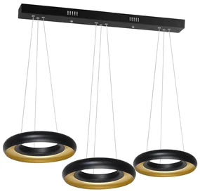Závesné LED svietidlo Nero, 3x LED 36w, 4000k, g/b