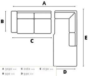 Modulová sedacia súprava PIXEL - roh + taburet, pravá, tm. šedá (Python 66 graphite)