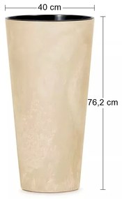 Vysoký plastový kvetináč DTUS400E 40 cm - slonovinová