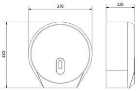 AQUALINE 1319-90 Emiko zásobník na toaletný papier do priemeru 26 cm, ABS biela