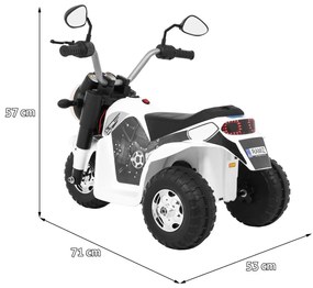 RAMIZ ELEKTRICKÁ MOTORKA  MINIBIKE - BIELA - 1x 6V - 6V/4,5Ah - 2022