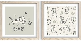 Detské obrázky v súprave 2 ks 33x33 cm Roar – Wallity