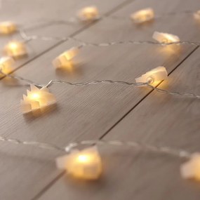 DecoKing Vianočná svetelná reťaz Stromčeky teplá biela, 20 LED