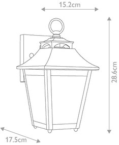 Feiss FE-GALENA2-S-SBL - Vonkajšie nástenné svietidlo GALENA 1xE27/60W/230V IP44