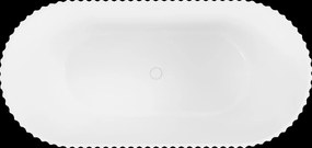 Mexen Paola, voľne stojaca vaňa, drážkovaná, 170 x 80 cm, biela lesklá, 52721708000-SS