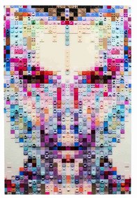 Pixel Face sklenený obraz viacfarebný 120x80 cm