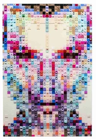 Pixel Face sklenený obraz viacfarebný 120x80 cm
