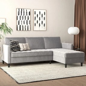 Svetlosivá zamatová rohová pohovka Presley – Støraa