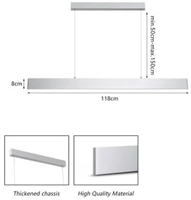 Brilagi - LED Stmiev. luster na lanku SLIMLINE LED/40W/230V 3000-6000K strieborná +DO