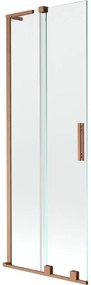 Mexen Velar L, 2-krídlová posuvná vaňová zástena 70 x 150 cm, 8mm číre sklo, medená matná, 896-070-003-01-65