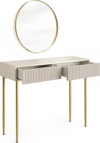 Toaletný stolík Nicole so zrkadlom 60 cm - kašmírová / zlatá