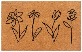 Hanse Home, Rohožka Kvety 106202 - na von aj na doma, 40x70, hnedá, chodba / predsieň