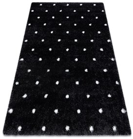 Koberec FLUFFY 2370 shaggy bodky antracit / biely