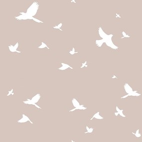 DEKORNIK Simple Birds Powder Pink - Tapeta
