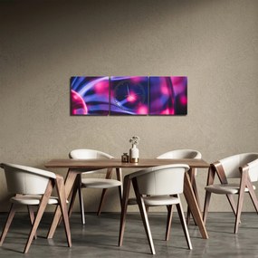 Abstraktný fialový obraz (s hodinami) (90x30 cm)