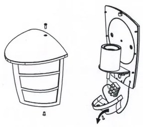 Eglo 93407 - Vonkajšie nástenné svietidlo ALORIA 1xE27/60W/230V IP44