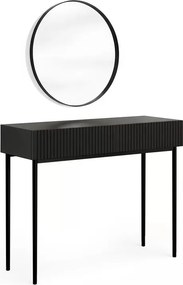 Toaletný stolík Nicole so zrkadlom 60 cm - čierny mat / čierna