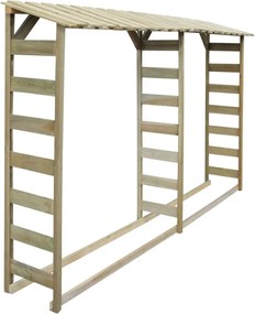 vidaXL Dvojitý prístrešok na drevo 300x44x176cm, impregnovaná borovica