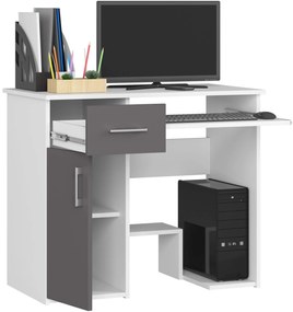 Volně stojící psací stůl JAY 90 cm bílý/šedý