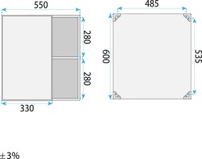 Rea Mario, súprava kúpeľňového nábytku s umývadlom 60cm, šedá matná, REA-M0006