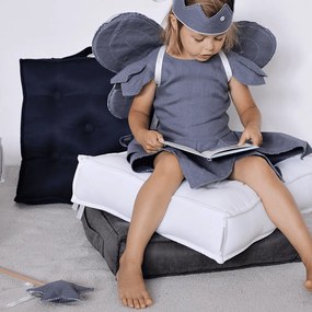 Ľanový kúzelný prútik džínsový so striebrom