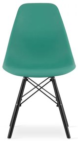 Jedálenská stolička OSAKA zelená (čierne nohy)