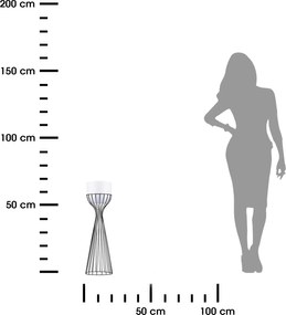 KOVOVÝ KVETINÁČ SO STOJANOM GLAM 68X20 CM BIELA/ČIERNA