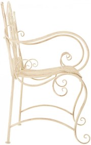 Rustikálna kovová lavička Tar - Krémová antik