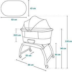 Lionelo - Detská postieľka s váhou CORAL White