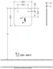 Villeroy & Boch More to See Lite - Zrkadlo 600x600 mm s osvetlením, A4626000