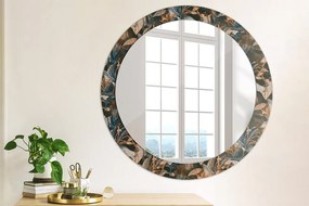 Okrúhle ozdobné zrkadlo na stenu Tmavé tropické listy fi 80 cm