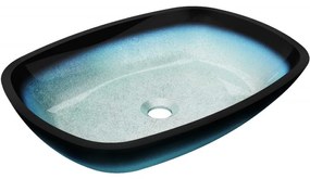 Mexen Araks sklenené umývadlo na dosku 54 x 39 cm, Modrá - 24155447