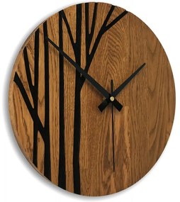 Drevené hodiny na stenu z dubového dreva konáre I SENTOP MAS003