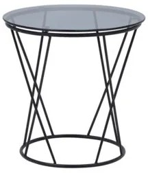 Kávový stolík okrúhly so sklenenou vrchnou doskou 50 cm SANI