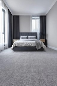 Spoltex, Metrážny koberec Elizabet 274 sv. šedá, na mieru, šíře 4m, šedá, filc, chodba / predsieň