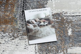 Moderný koberec DE LUXE 633 Abstrakcia - Štrukturálny krém / zlatý